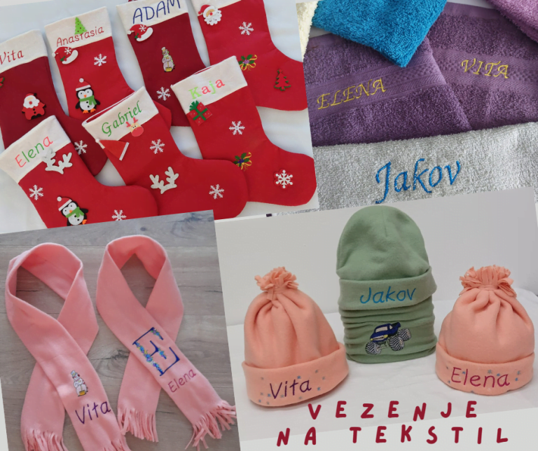 personalizirane čizmice, kape i šalovi i ručnici